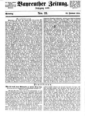 Bayreuther Zeitung Sonntag 22. Januar 1854