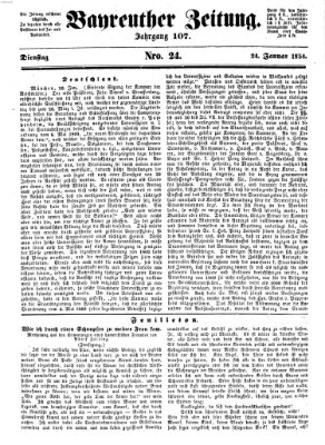 Bayreuther Zeitung Dienstag 24. Januar 1854