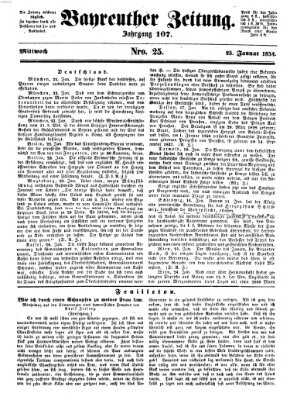 Bayreuther Zeitung Mittwoch 25. Januar 1854