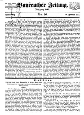 Bayreuther Zeitung Donnerstag 26. Januar 1854