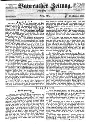 Bayreuther Zeitung Samstag 28. Januar 1854