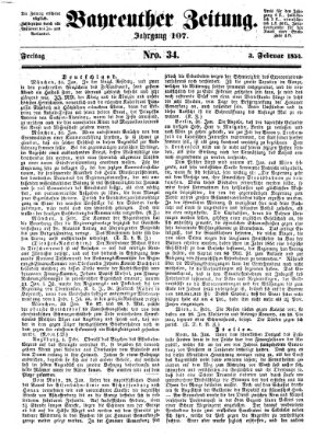 Bayreuther Zeitung Freitag 3. Februar 1854