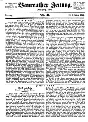 Bayreuther Zeitung Freitag 10. Februar 1854