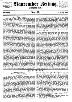 Bayreuther Zeitung Mittwoch 8. März 1854