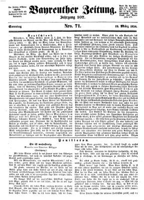 Bayreuther Zeitung Sonntag 12. März 1854