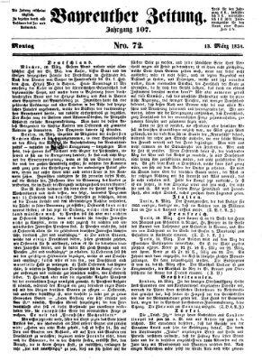 Bayreuther Zeitung Montag 13. März 1854