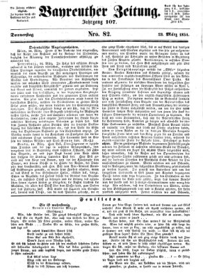 Bayreuther Zeitung Donnerstag 23. März 1854