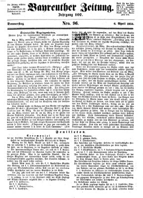 Bayreuther Zeitung Donnerstag 6. April 1854