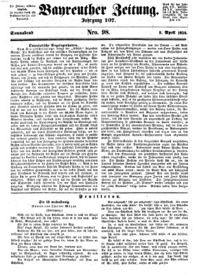 Bayreuther Zeitung Samstag 8. April 1854