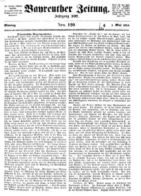 Bayreuther Zeitung Montag 1. Mai 1854