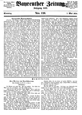 Bayreuther Zeitung Sonntag 7. Mai 1854