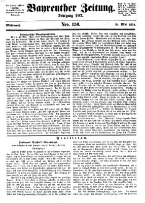 Bayreuther Zeitung Mittwoch 31. Mai 1854