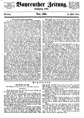 Bayreuther Zeitung Freitag 16. Juni 1854