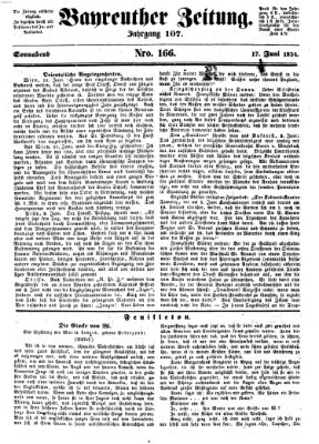 Bayreuther Zeitung Samstag 17. Juni 1854