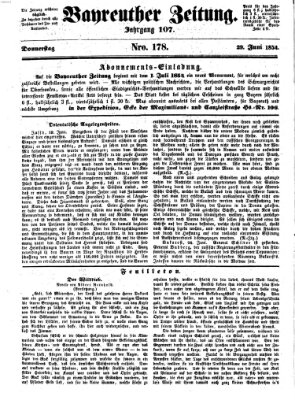 Bayreuther Zeitung Donnerstag 29. Juni 1854