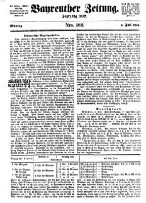 Bayreuther Zeitung Montag 3. Juli 1854