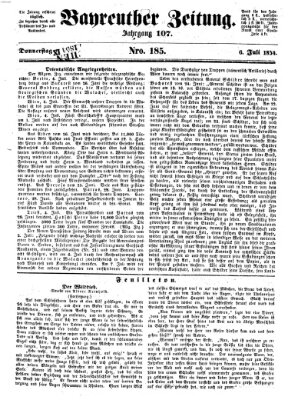 Bayreuther Zeitung Donnerstag 6. Juli 1854