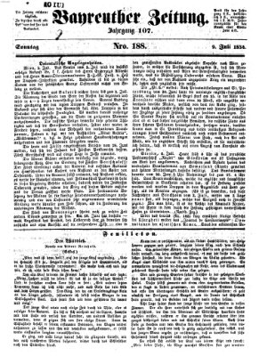 Bayreuther Zeitung Sonntag 9. Juli 1854