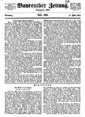 Bayreuther Zeitung Dienstag 11. Juli 1854