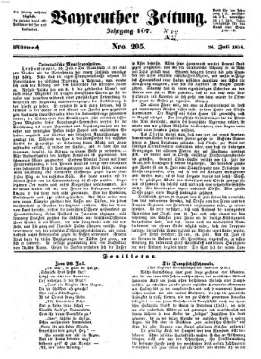 Bayreuther Zeitung Mittwoch 26. Juli 1854