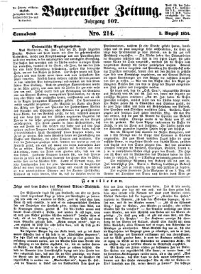 Bayreuther Zeitung Samstag 5. August 1854