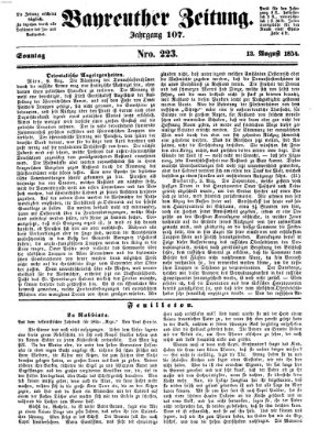 Bayreuther Zeitung Sonntag 13. August 1854