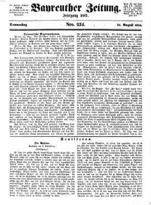 Bayreuther Zeitung Donnerstag 24. August 1854