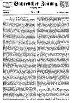 Bayreuther Zeitung Montag 28. August 1854