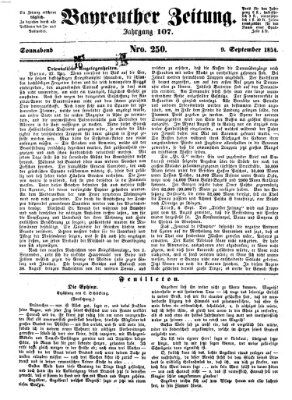 Bayreuther Zeitung Samstag 9. September 1854