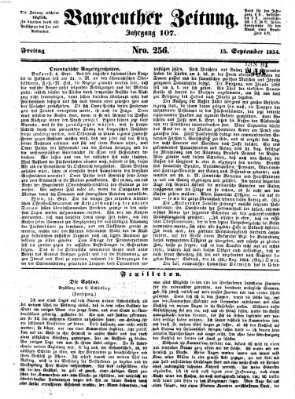 Bayreuther Zeitung Freitag 15. September 1854