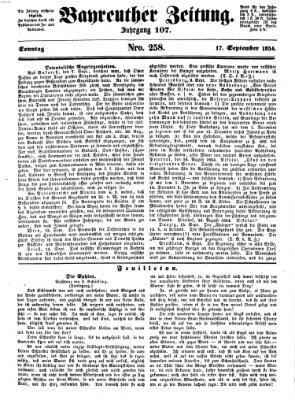 Bayreuther Zeitung Sonntag 17. September 1854