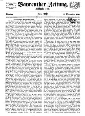 Bayreuther Zeitung Montag 18. September 1854