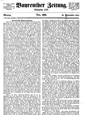 Bayreuther Zeitung Montag 25. September 1854