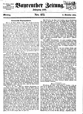 Bayreuther Zeitung Montag 2. Oktober 1854