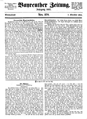 Bayreuther Zeitung Samstag 7. Oktober 1854