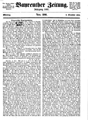 Bayreuther Zeitung Montag 9. Oktober 1854