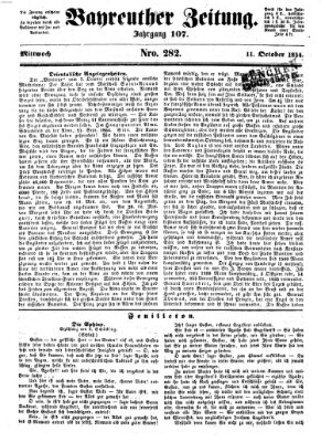 Bayreuther Zeitung Mittwoch 11. Oktober 1854