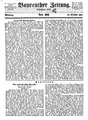 Bayreuther Zeitung Sonntag 15. Oktober 1854