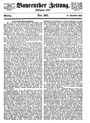 Bayreuther Zeitung Montag 16. Oktober 1854