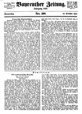 Bayreuther Zeitung Donnerstag 19. Oktober 1854