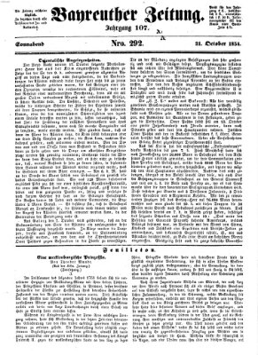 Bayreuther Zeitung Samstag 21. Oktober 1854