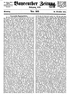 Bayreuther Zeitung Sonntag 22. Oktober 1854