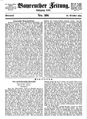 Bayreuther Zeitung Mittwoch 25. Oktober 1854