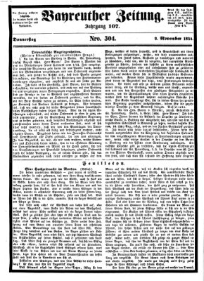 Bayreuther Zeitung Donnerstag 2. November 1854