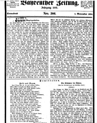 Bayreuther Zeitung Samstag 4. November 1854