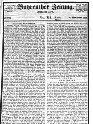 Bayreuther Zeitung Freitag 10. November 1854