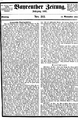 Bayreuther Zeitung Montag 13. November 1854