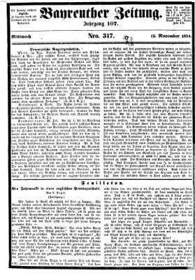 Bayreuther Zeitung Mittwoch 15. November 1854