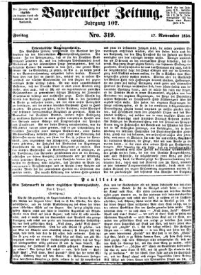 Bayreuther Zeitung Freitag 17. November 1854