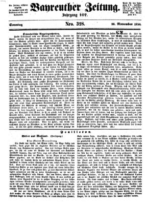 Bayreuther Zeitung Sonntag 26. November 1854